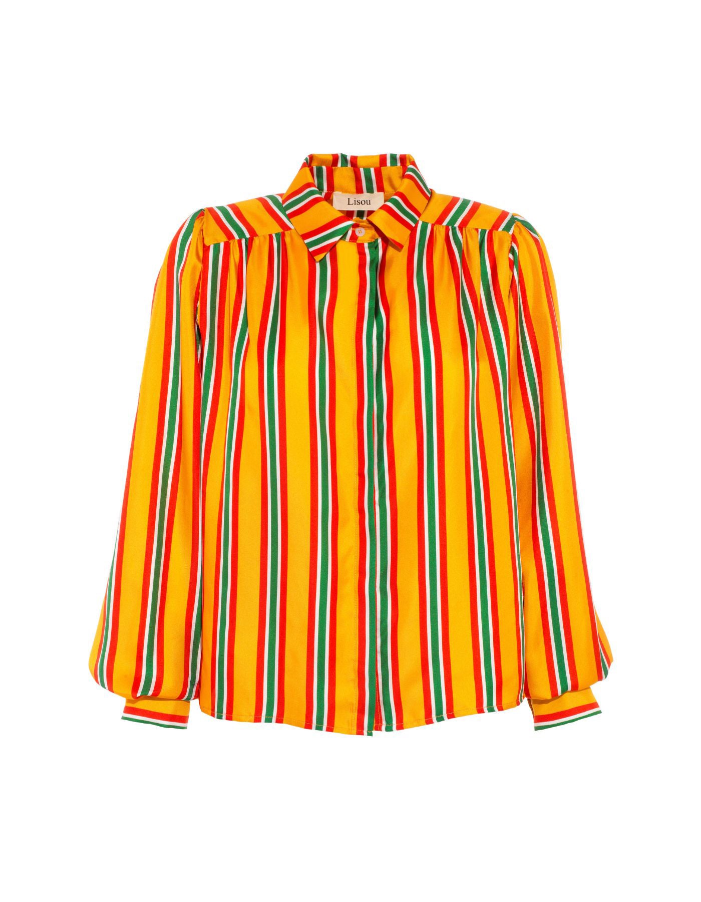 orange striped blouse