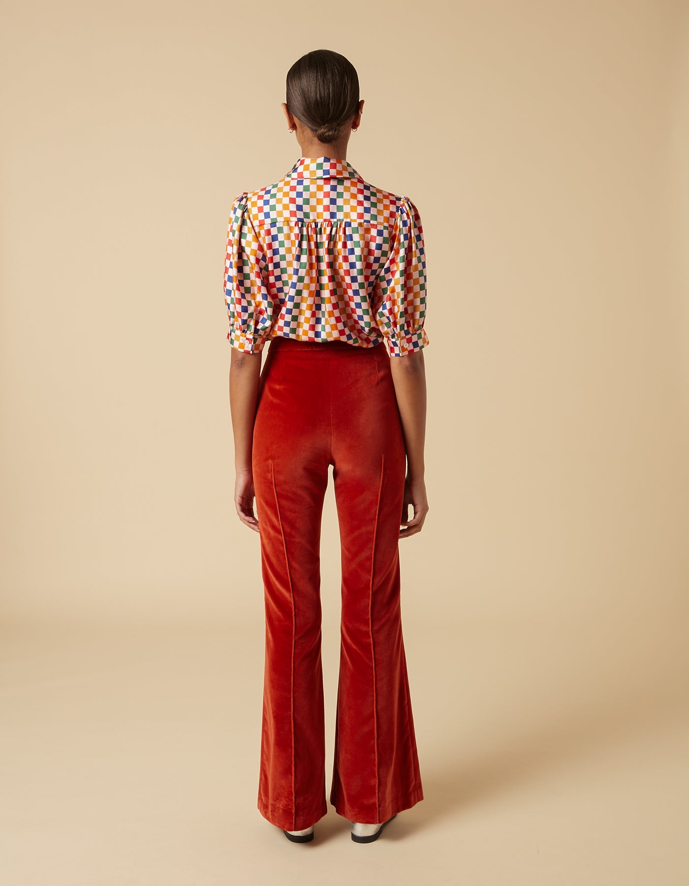 Orange best sale velvet trousers